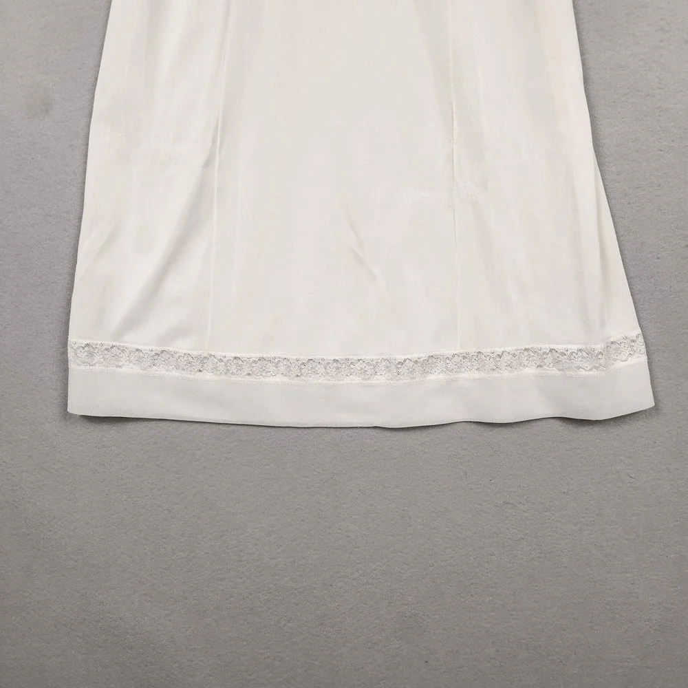 Vintage Lace Slip Dress Womens Small White Nylon Nightgown Made‎ in USA Lingerie - Picture 5 of 15